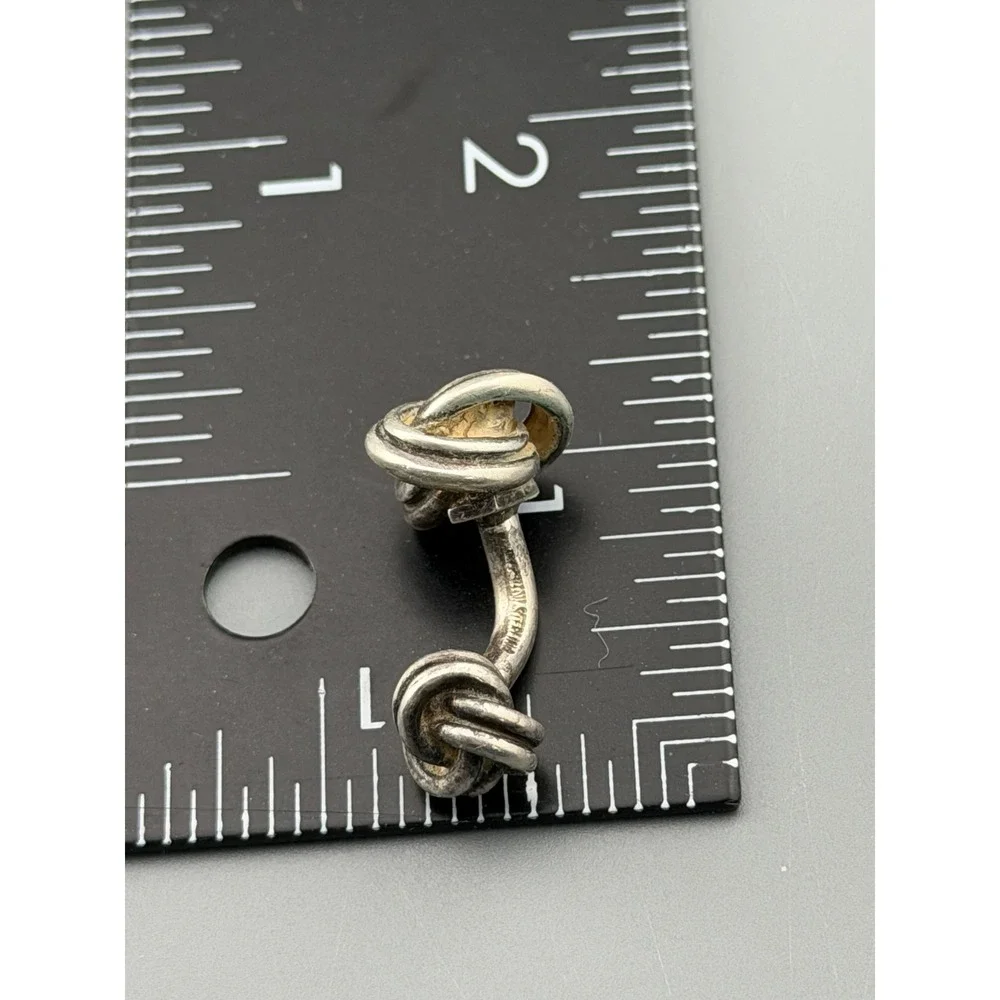 Vintage Sterling Silver Cuff Links Love Knot Lenore Doskow Signed Original Box